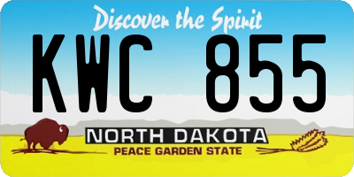 ND license plate KWC855