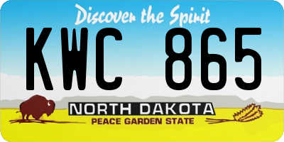 ND license plate KWC865