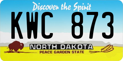 ND license plate KWC873