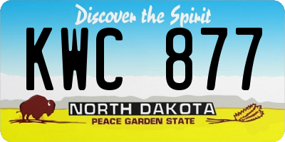 ND license plate KWC877