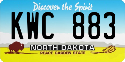 ND license plate KWC883