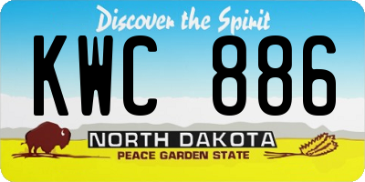 ND license plate KWC886