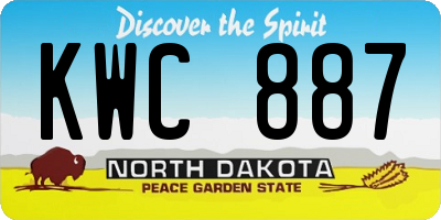 ND license plate KWC887