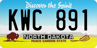 ND license plate KWC891