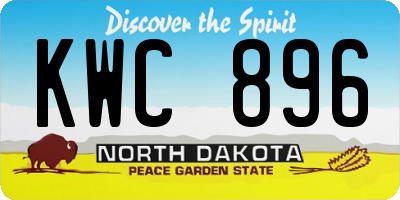 ND license plate KWC896