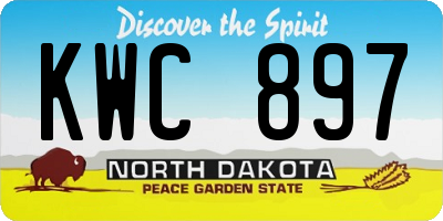 ND license plate KWC897