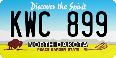 ND license plate KWC899