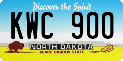 ND license plate KWC900