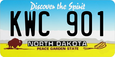 ND license plate KWC901