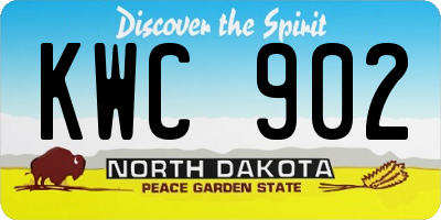 ND license plate KWC902