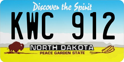 ND license plate KWC912