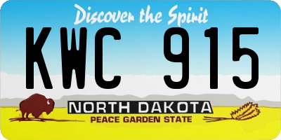 ND license plate KWC915