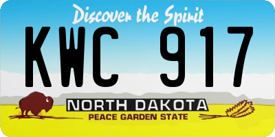 ND license plate KWC917
