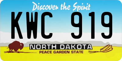 ND license plate KWC919