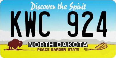 ND license plate KWC924