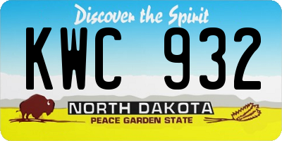 ND license plate KWC932