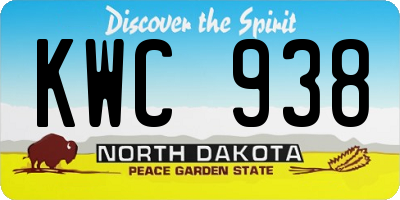 ND license plate KWC938