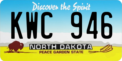 ND license plate KWC946