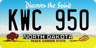 ND license plate KWC950