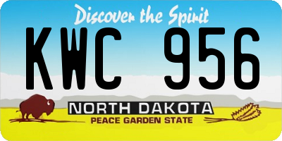 ND license plate KWC956