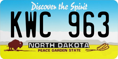 ND license plate KWC963