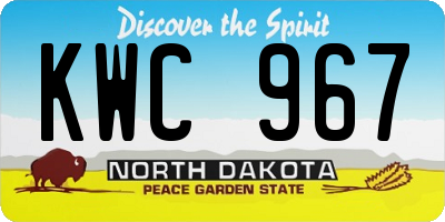 ND license plate KWC967
