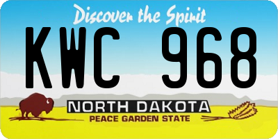 ND license plate KWC968