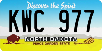 ND license plate KWC977