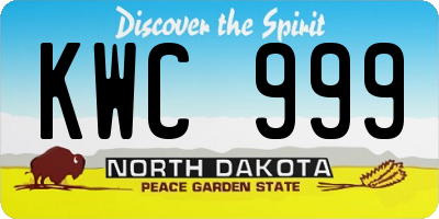 ND license plate KWC999