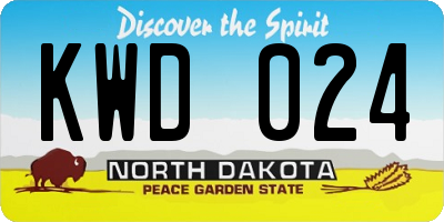 ND license plate KWD024