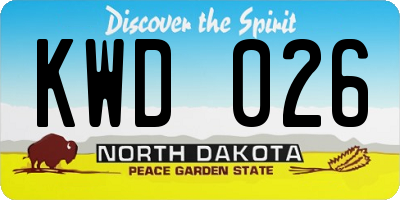 ND license plate KWD026