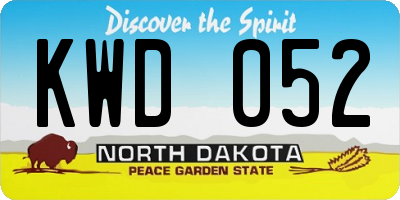 ND license plate KWD052