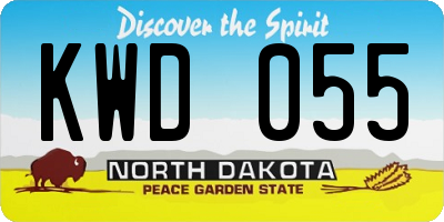 ND license plate KWD055