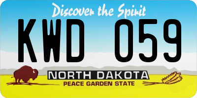 ND license plate KWD059