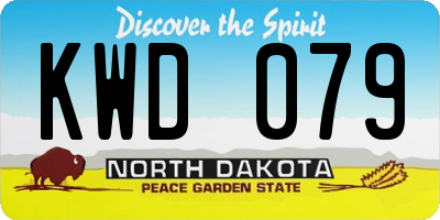 ND license plate KWD079