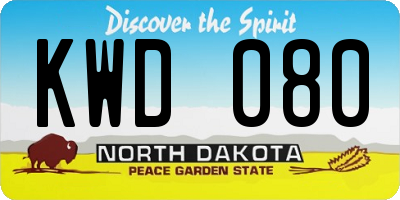 ND license plate KWD080