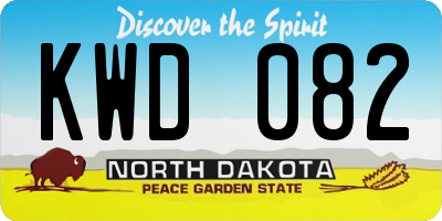 ND license plate KWD082