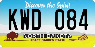 ND license plate KWD084