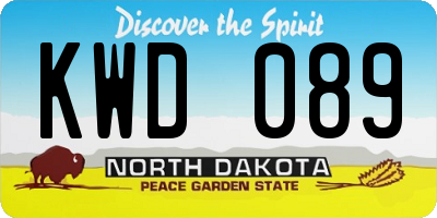 ND license plate KWD089