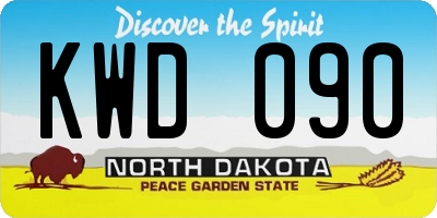 ND license plate KWD090
