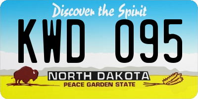 ND license plate KWD095
