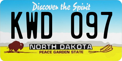 ND license plate KWD097