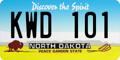 ND license plate KWD101
