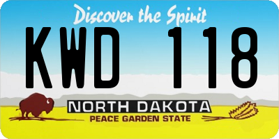 ND license plate KWD118