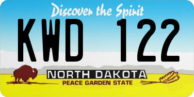ND license plate KWD122