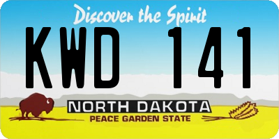 ND license plate KWD141