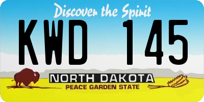 ND license plate KWD145