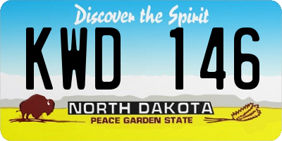 ND license plate KWD146