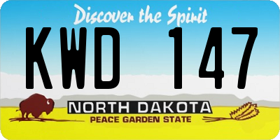 ND license plate KWD147