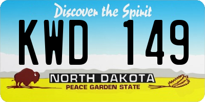 ND license plate KWD149